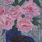 Sheila Howell. - Peonies Acrylic 14 x 14 $250